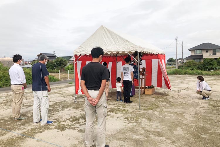 一色町で地鎮祭を行いました